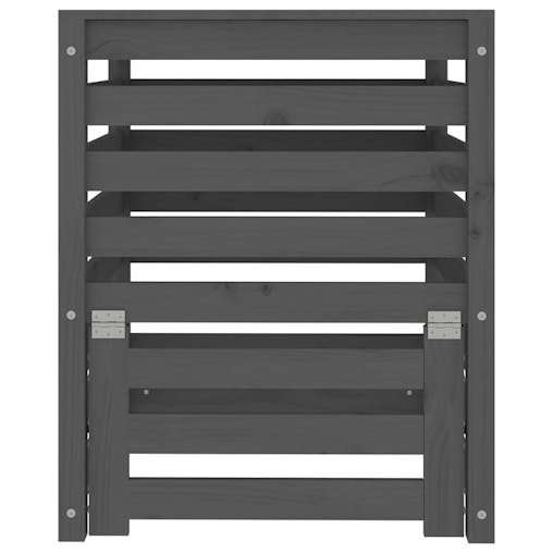 NNEVL Composter Grey 63.5x63.5x77.5 cm Solid Wood Pine
