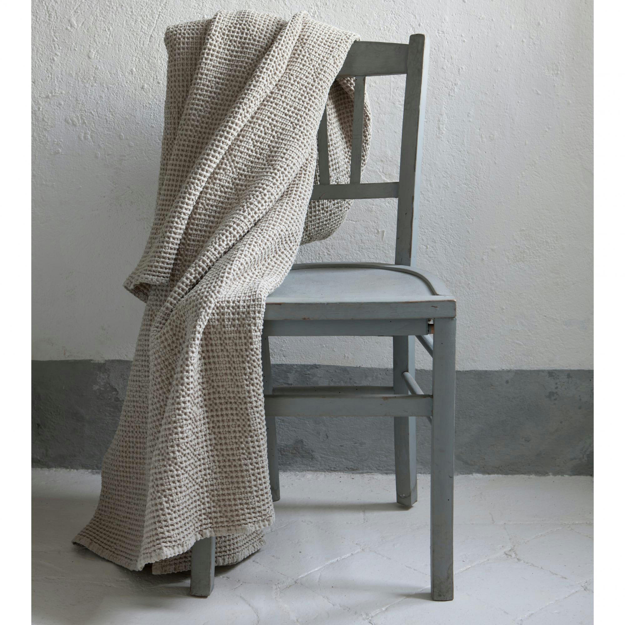 MAIA - Plaid  en coton craie 140 x 200