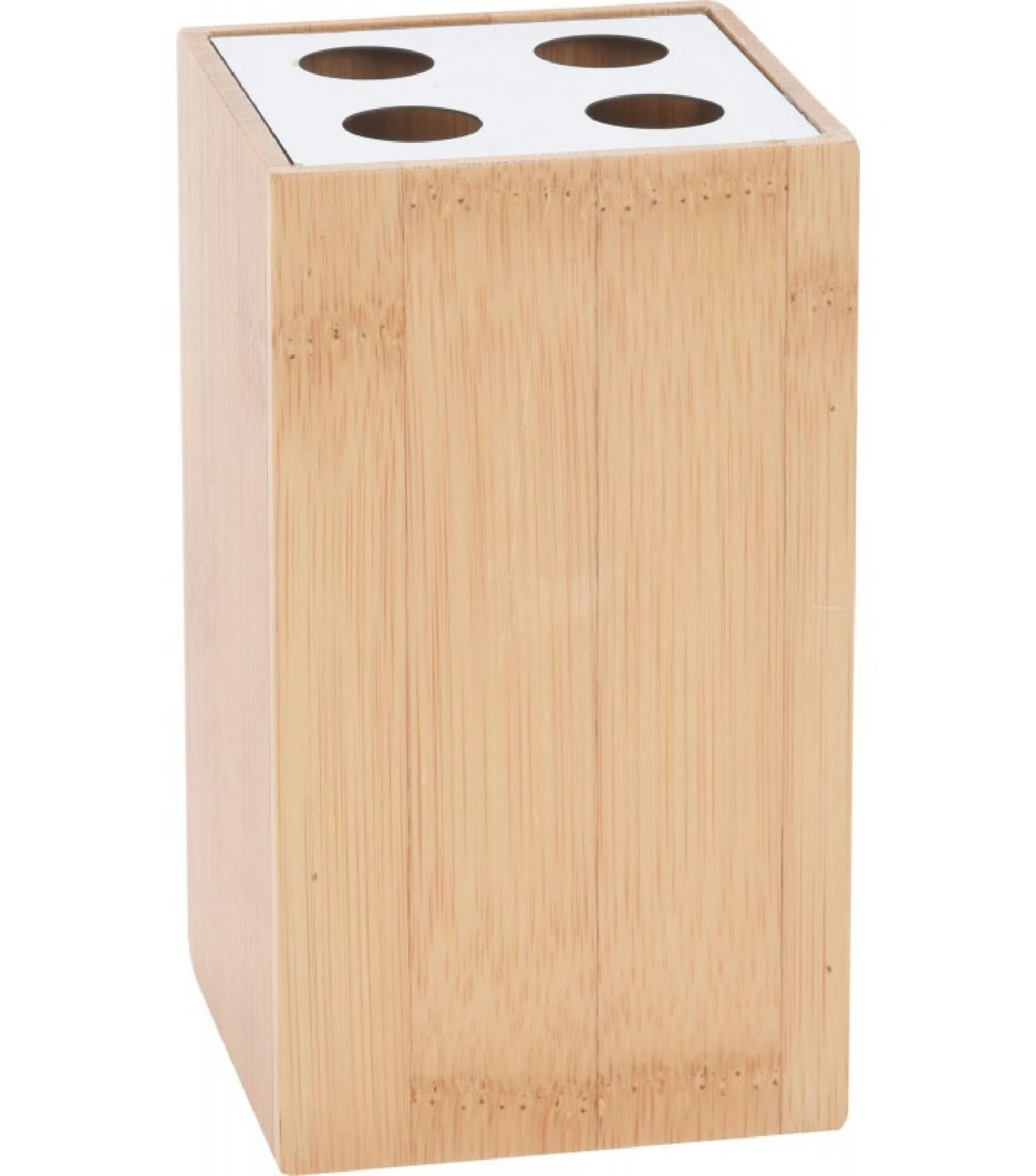 BAMBOU - Porte brosse à dents bambou et métal chromé