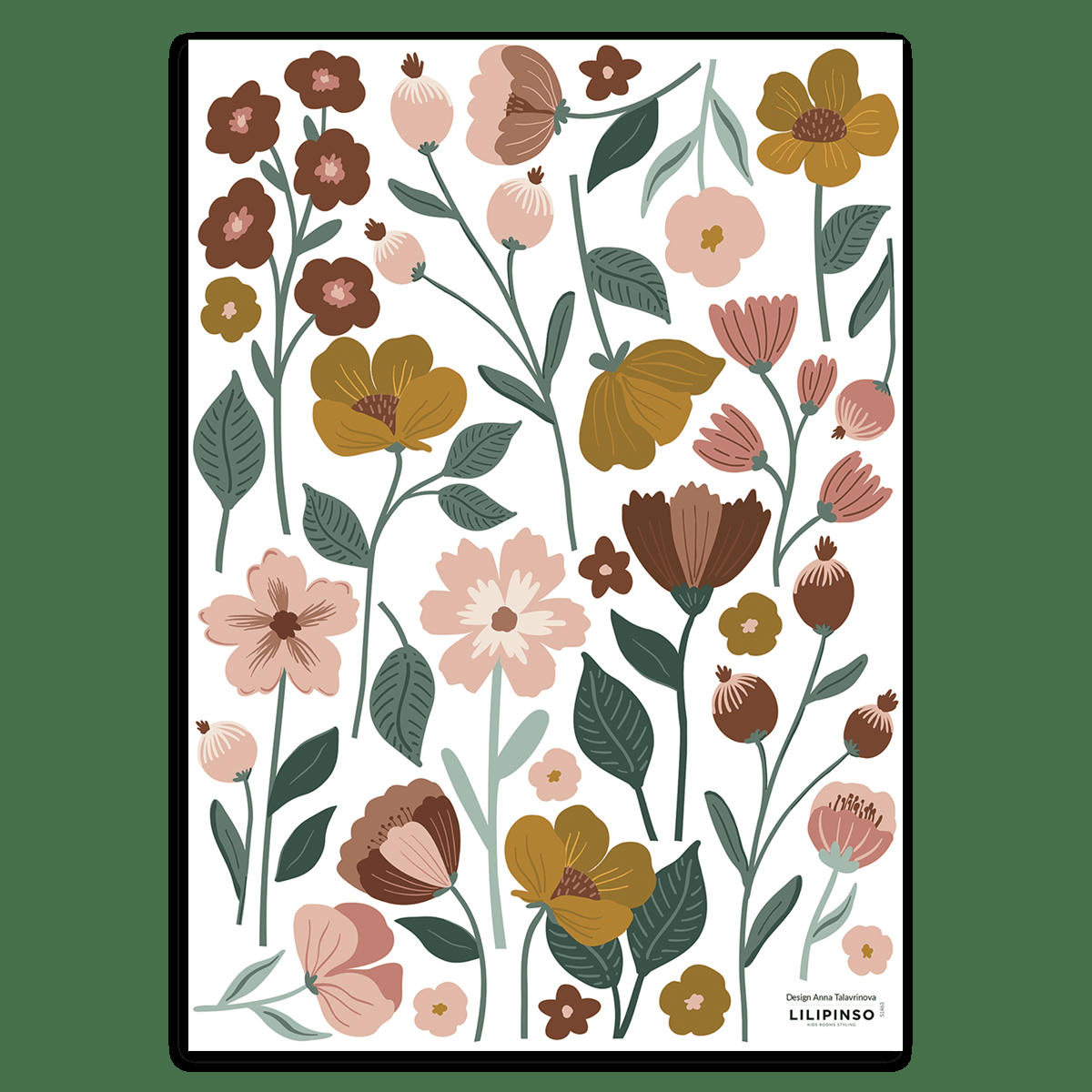 CAPUCINE - Stickers muraux les fleurs Capucine en vinyle mat multicolore