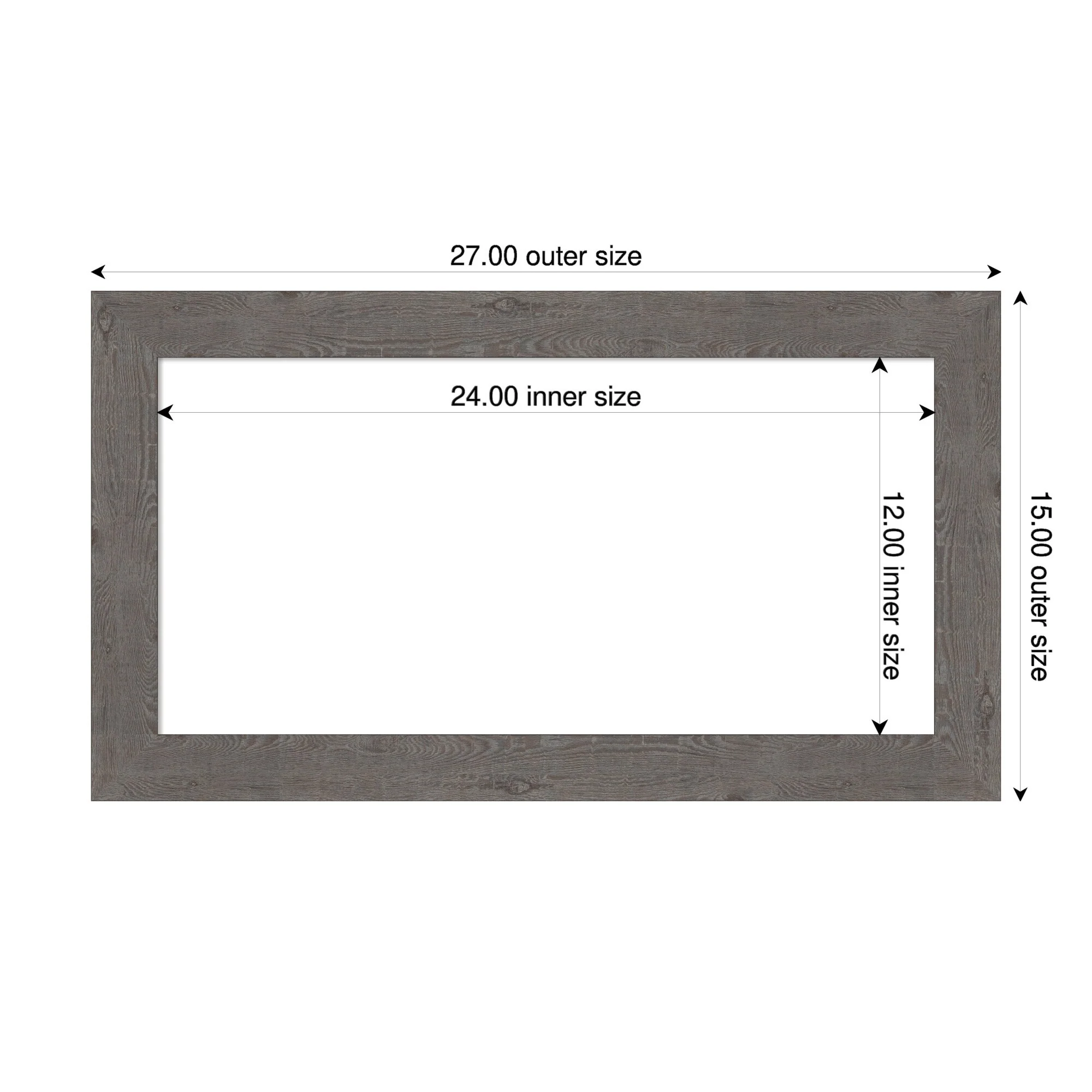 Amanti Art Rustic Plank Espresso Narrow Framed Dry Erase Magnetic Board