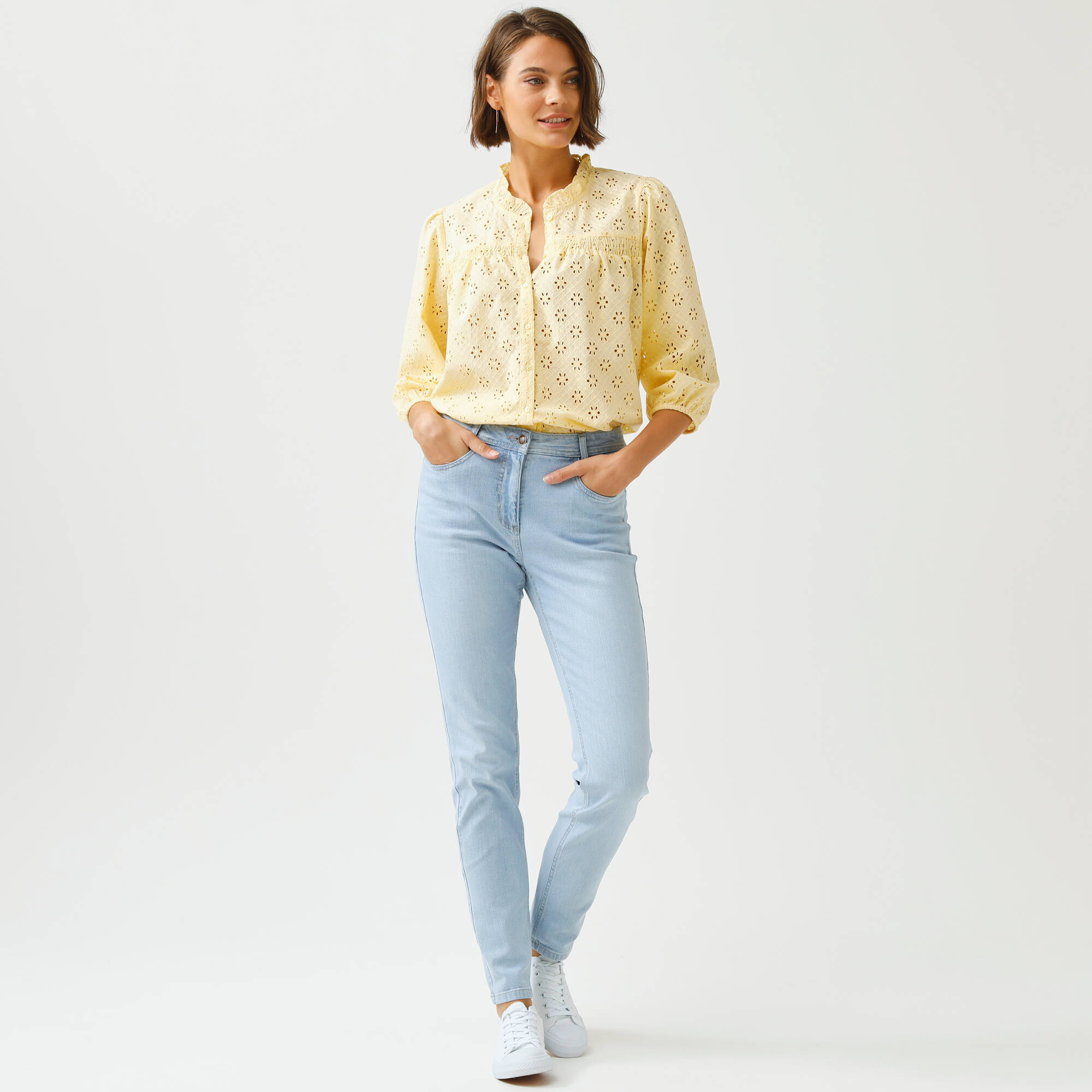Jean slim taille haute, grande stature