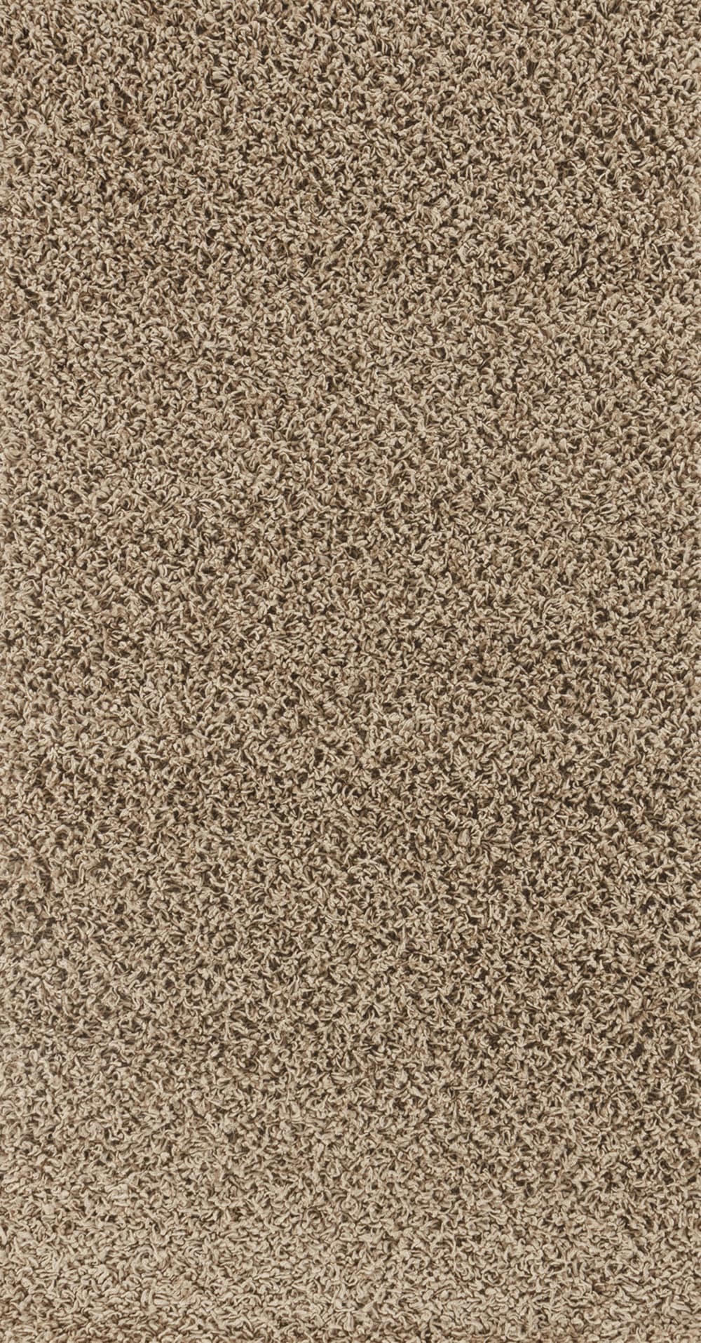 LILLY - Tapis de Couloir Shaggy Uni Chic Beige Foncé 80x150