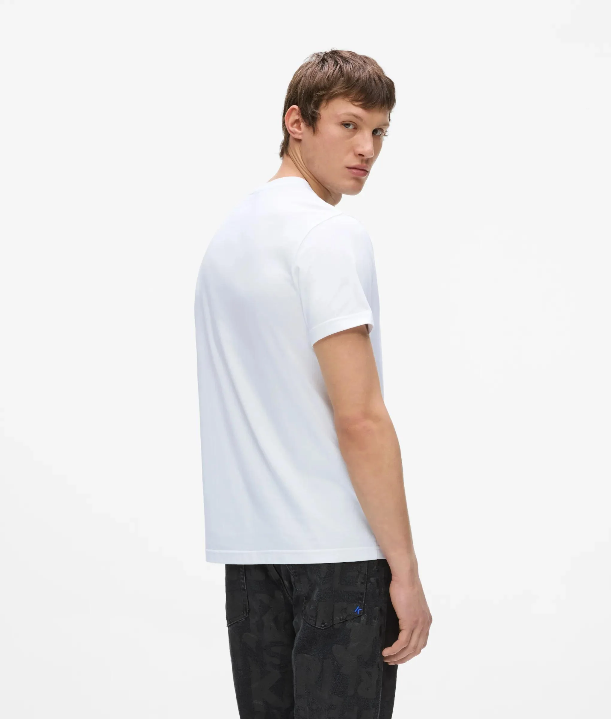 T-shirt à logo rayé et coupe ajustée