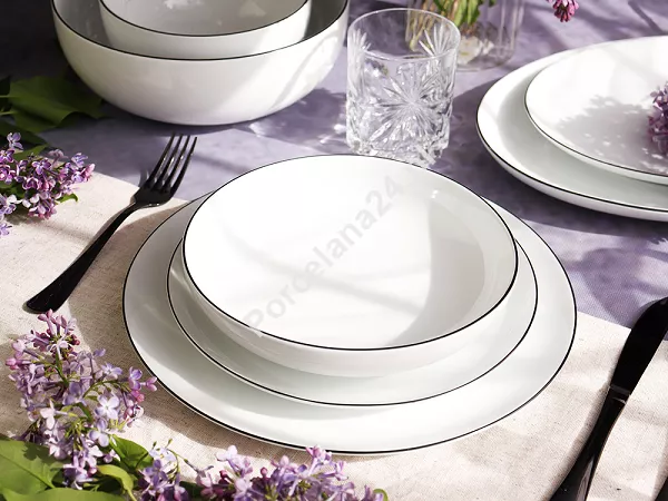 Serwis obiadowy na 12 osób (40el.) Bogucice - Base Black 1227