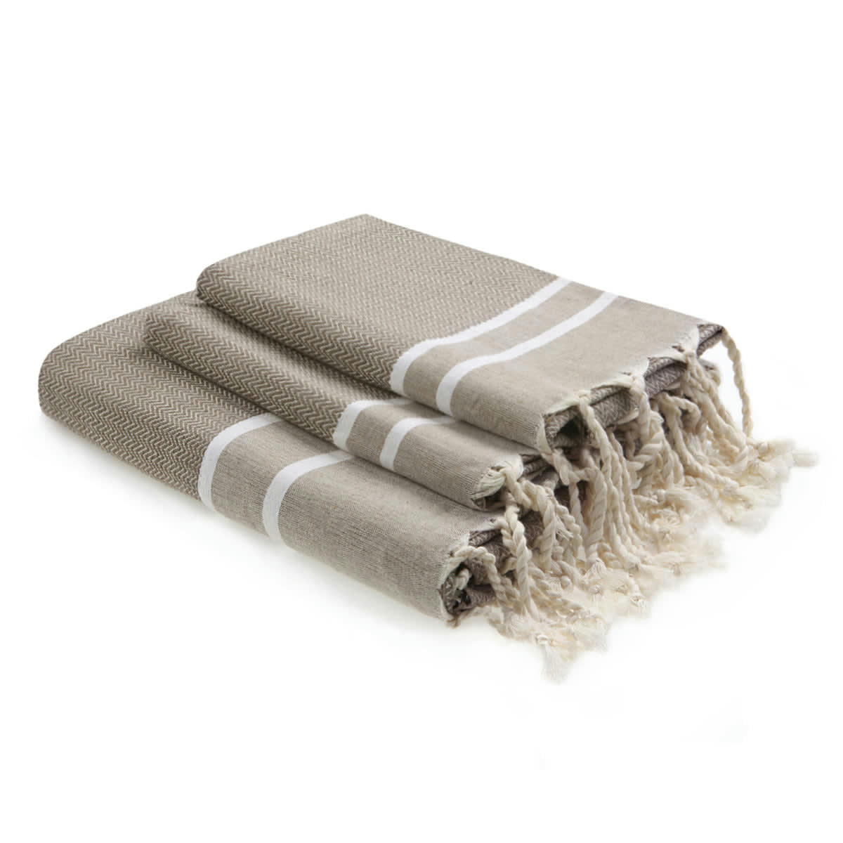 STOCKHOLM - Set bain, 1 fouta + 2 serviettes coton  100x200 taupe