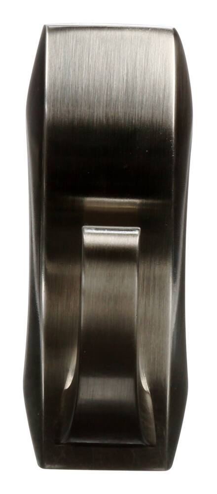Command Large Elegant Decorative Metallic Hook with Adhesive Strips, Brushed Nickel, 5-lbs, 1 Strip per Pack