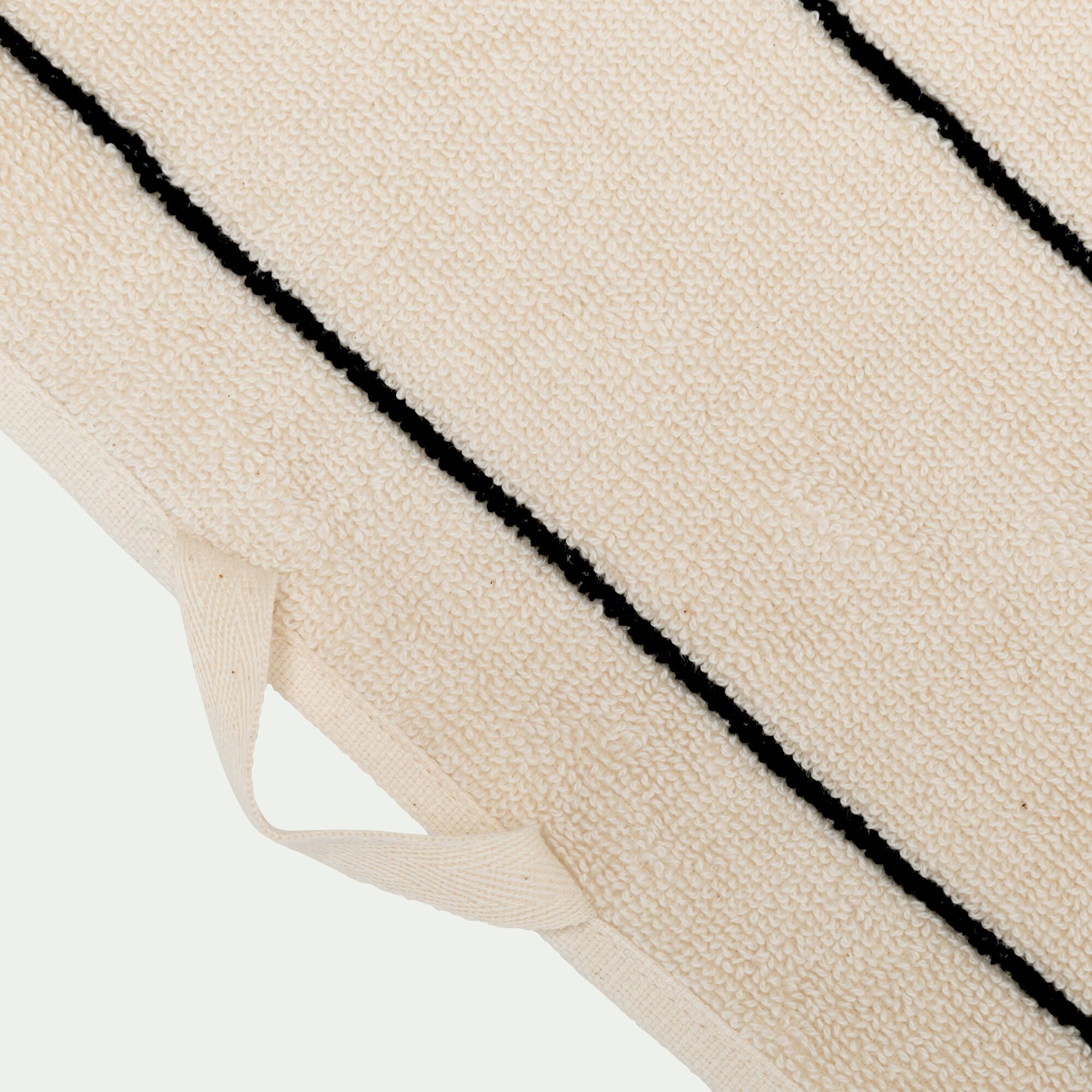 PISELLI - Serviette de toilette rayée en coton 50x100cm - beige