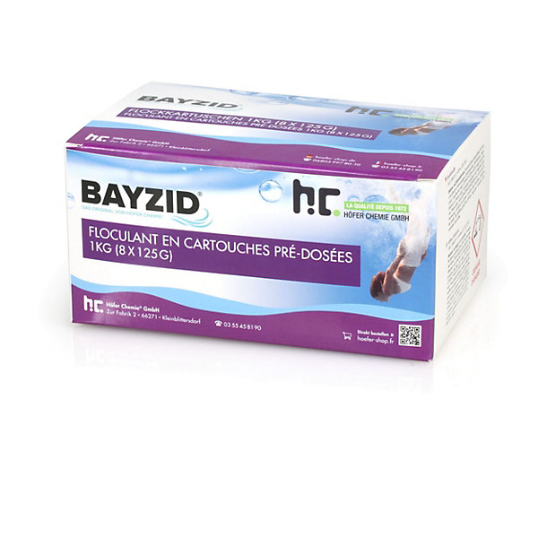 Cartouches de floculant pré-dosées BAYZIDde 1 KG (8x 125g)x1