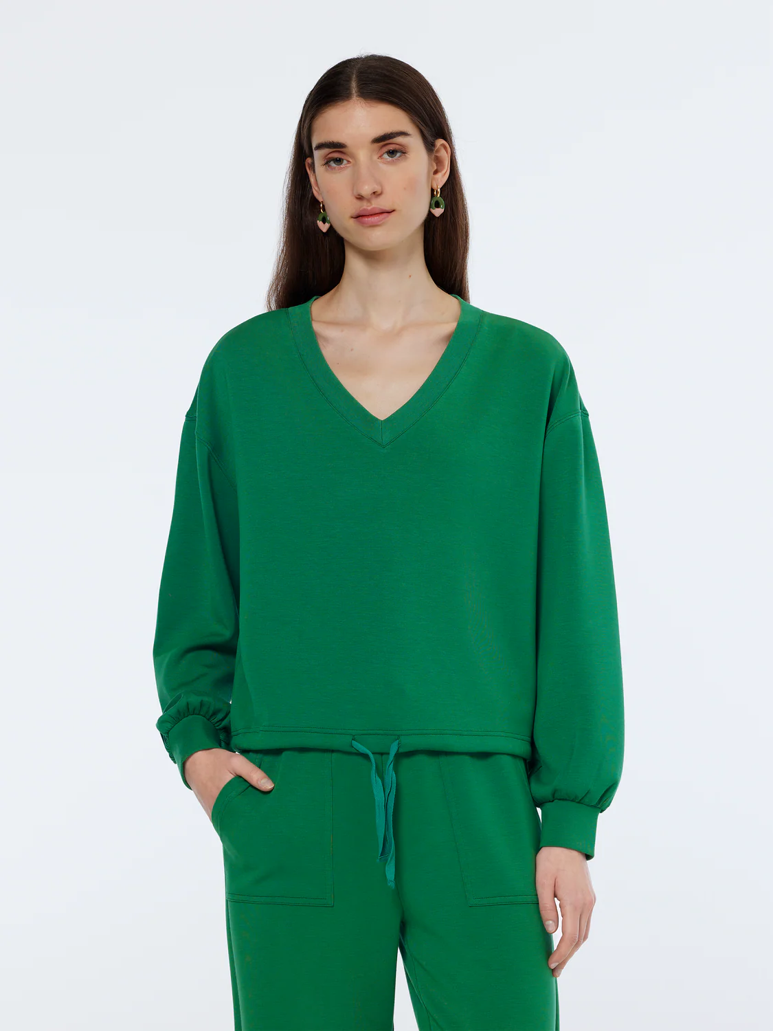 V-Neck Modal Sweatshirt