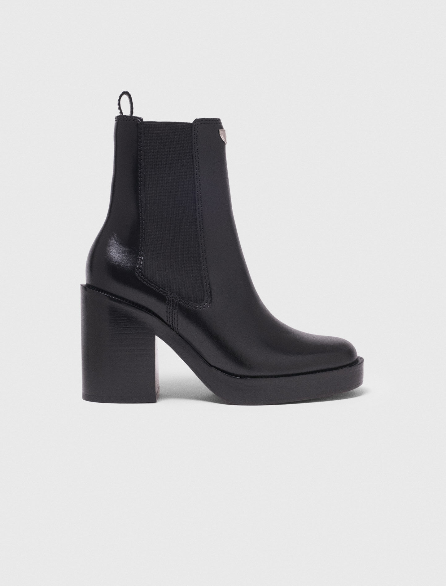 Bottines chelsea à talon en cuir