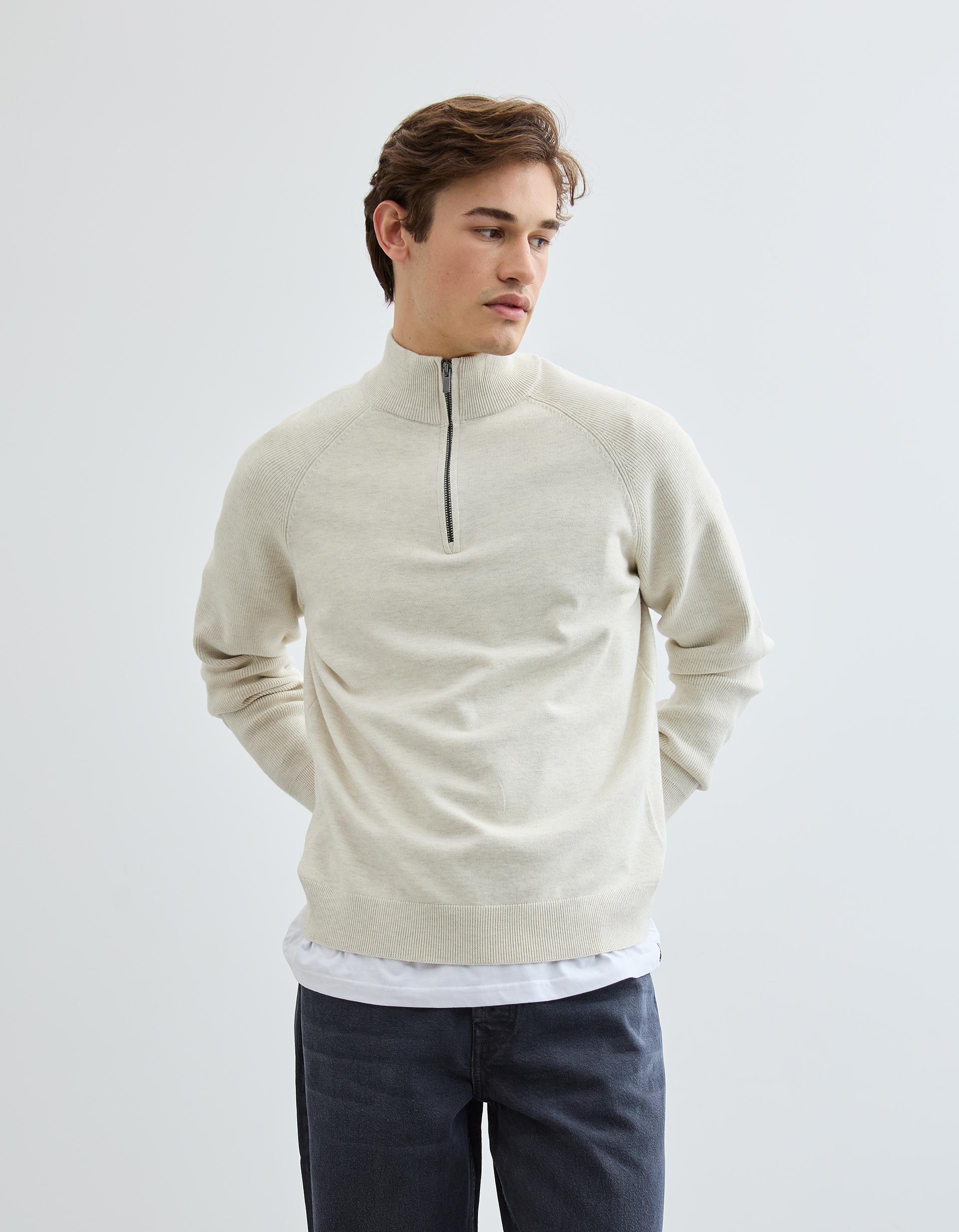 Camisola de Malha, Homem, Bege Claro