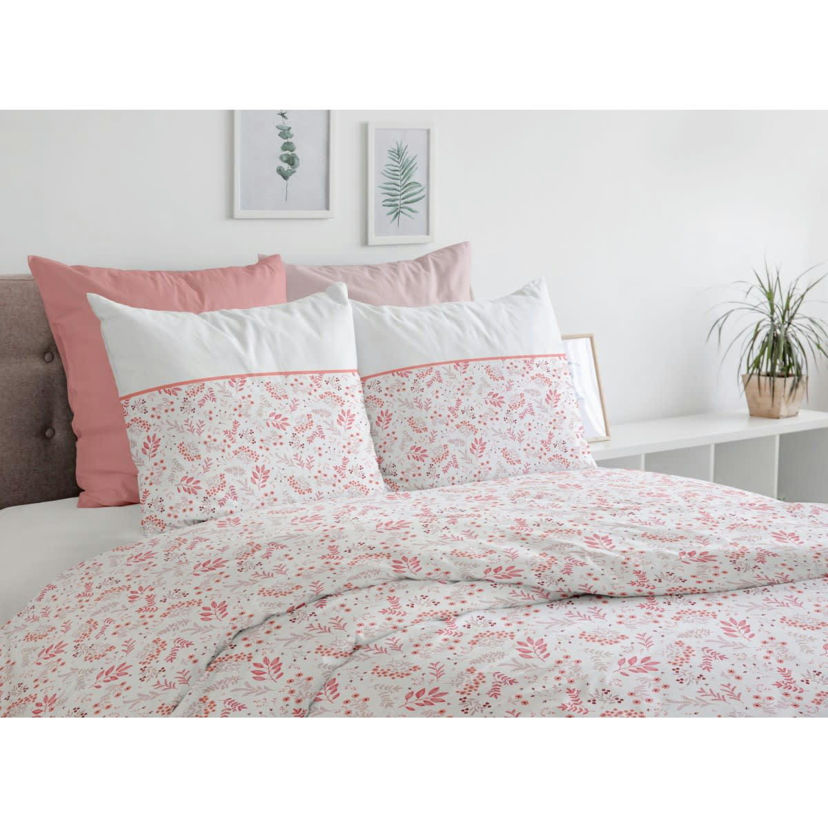 L'ADONIS - ADONIS Parure de couette 100% coton - Rose - 240x260 cm