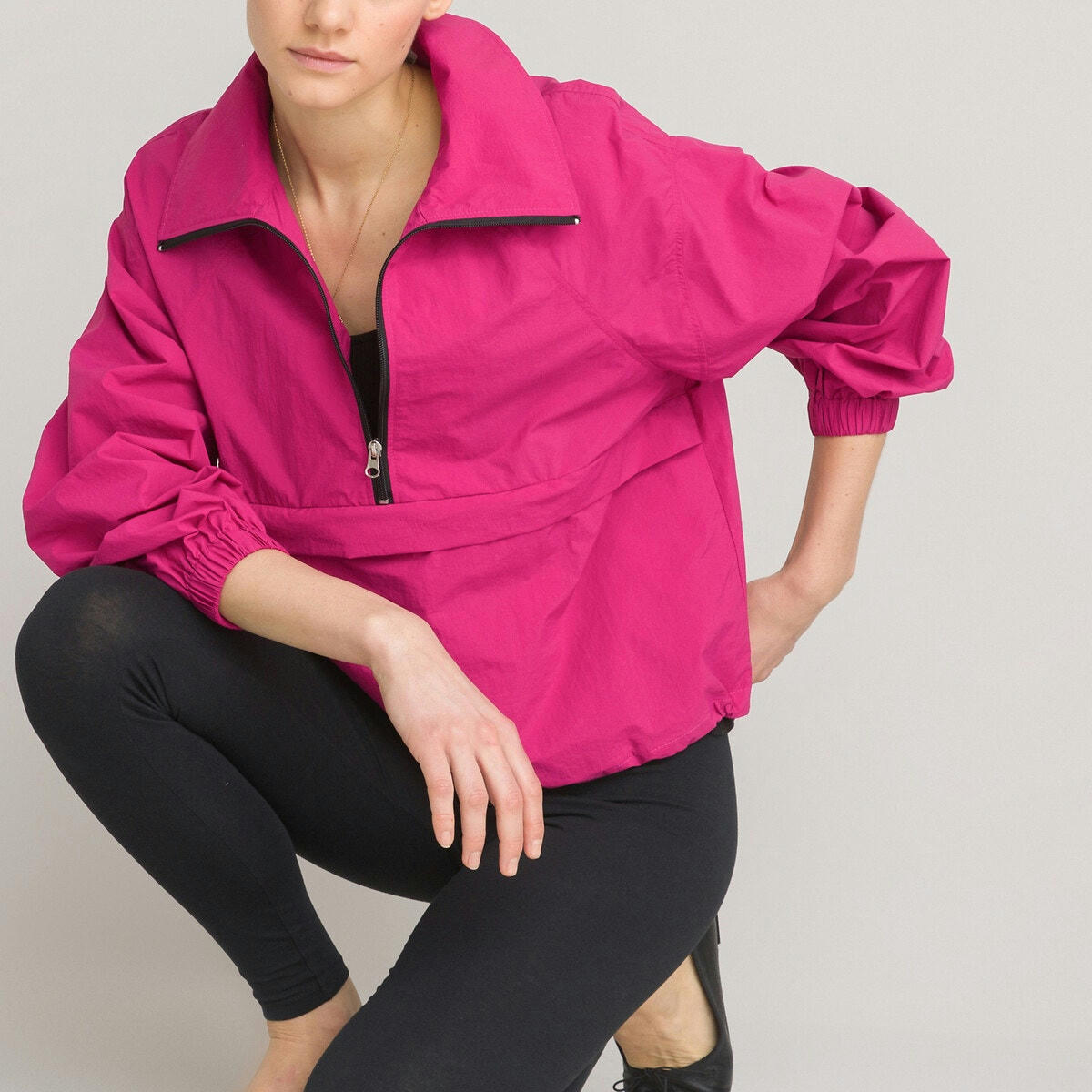 Parka courte fermeture demi-zippée