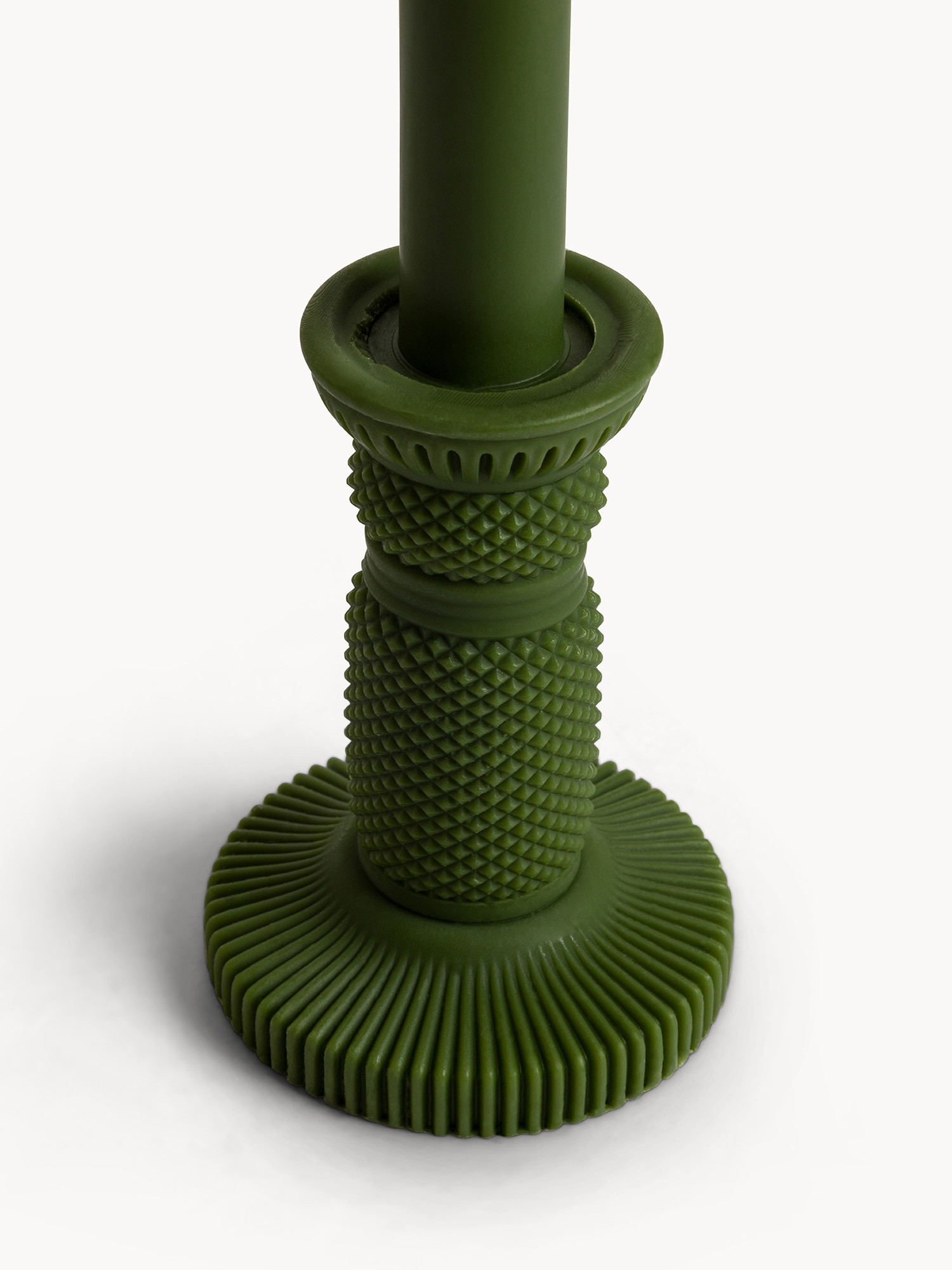 Candela con candeliere in cera