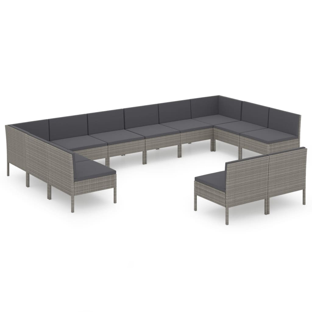 Zestaw wypoczynkowy do ogrodu Szary Technorattan 2x narożna   10 sofa
