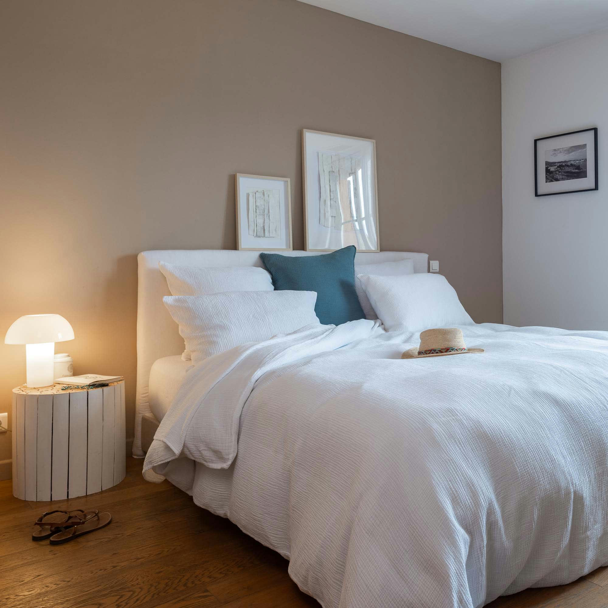 GAZE DE COTON - Drap plat en gaze de coton blanc 270X300 CM