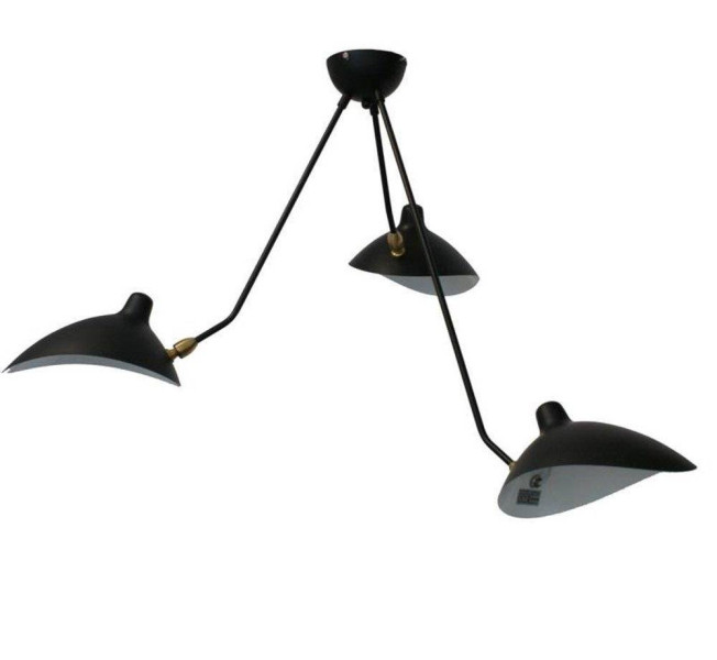 LAMPA WISZĄCA czarna trójramienna CRANE-3P