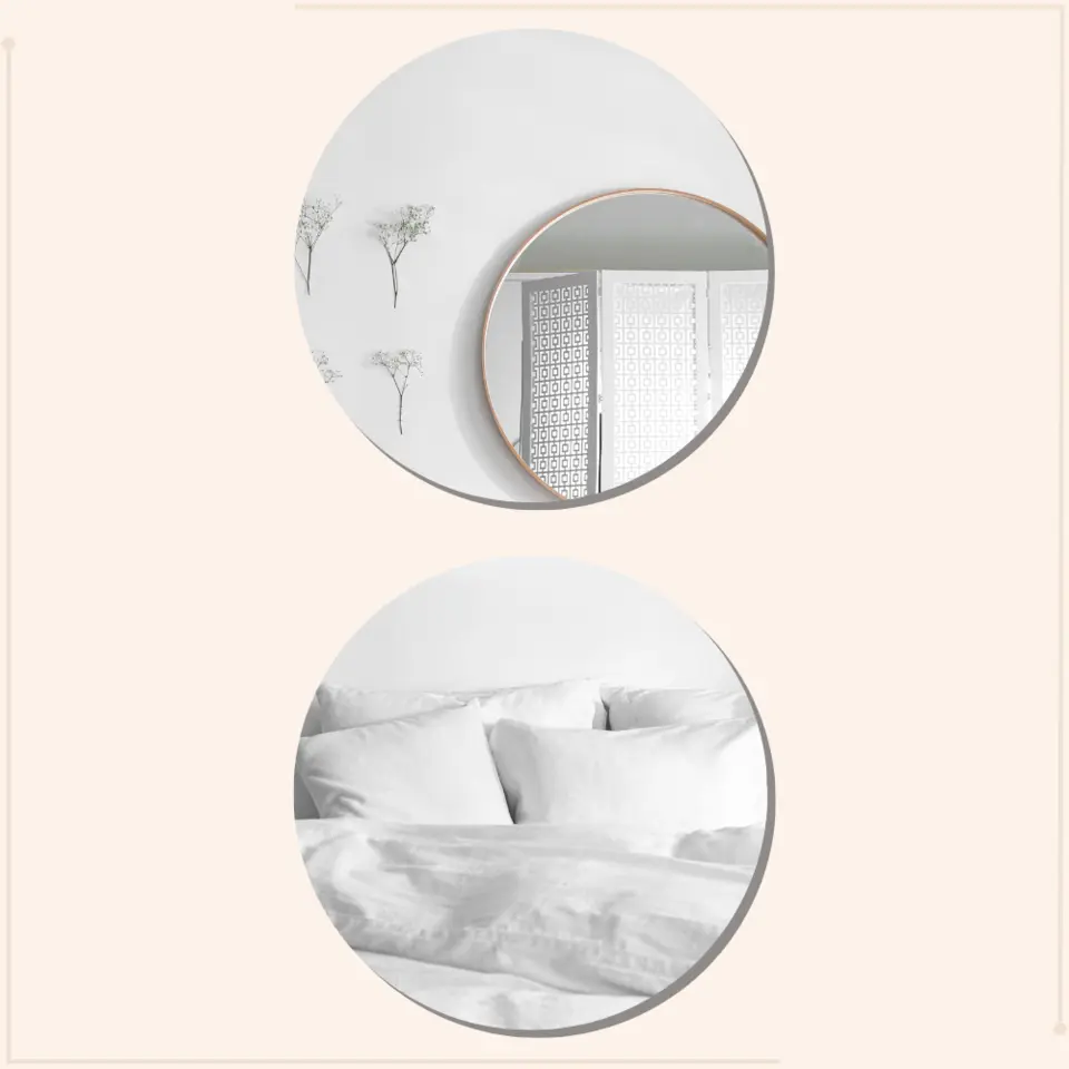 MISOU Plakspiegel Zelfklevende Spiegel Rond Set van 2 40x40cm