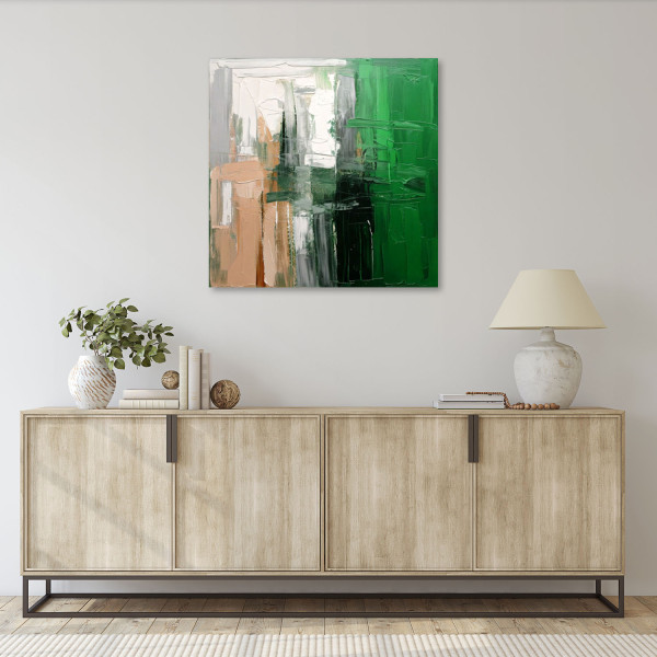Feeby Obraz na płótnie, Abstrakcja Tło Pastele Zieleń 30x30
