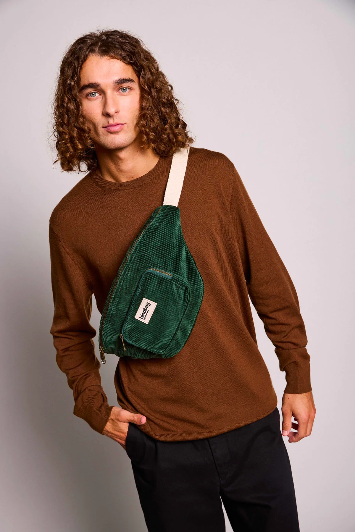 Sac banane XL Sofia Velours Sapin