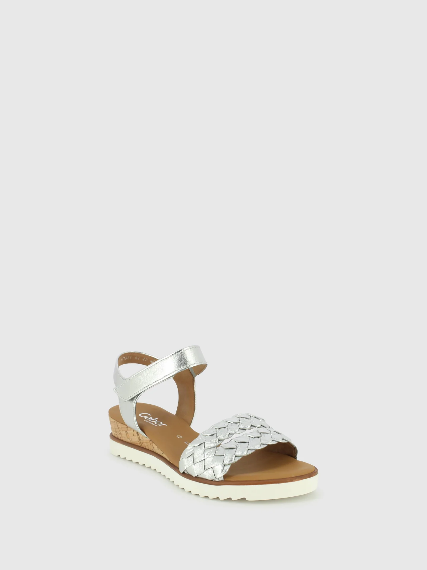 Sandálias com Velcro em Prateado