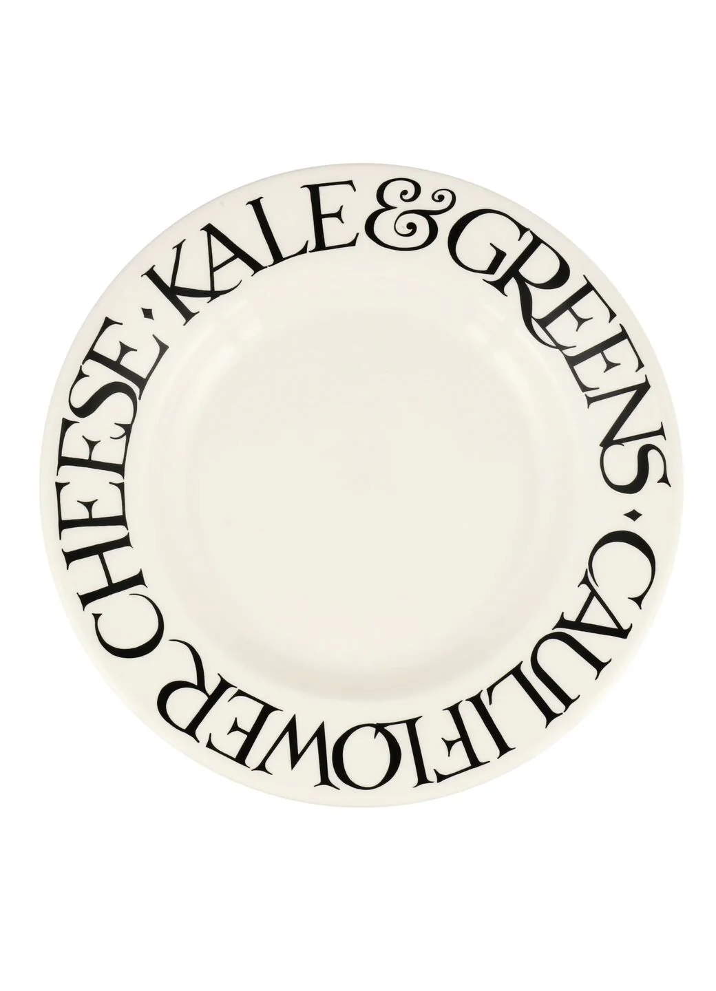 Seconds Black Toast Veggies Large Dinner Plate, 10.5 Inch