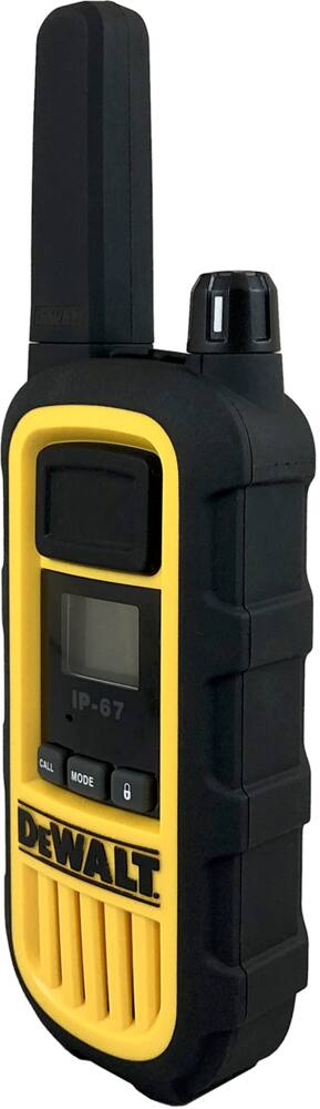 DEWALT ALS-DXFRS800 GMRS 300,000-ft²/27500-m² Waterproof Rechargeable 2-Way Radio with Holster, Yellow/Black, 2-pk