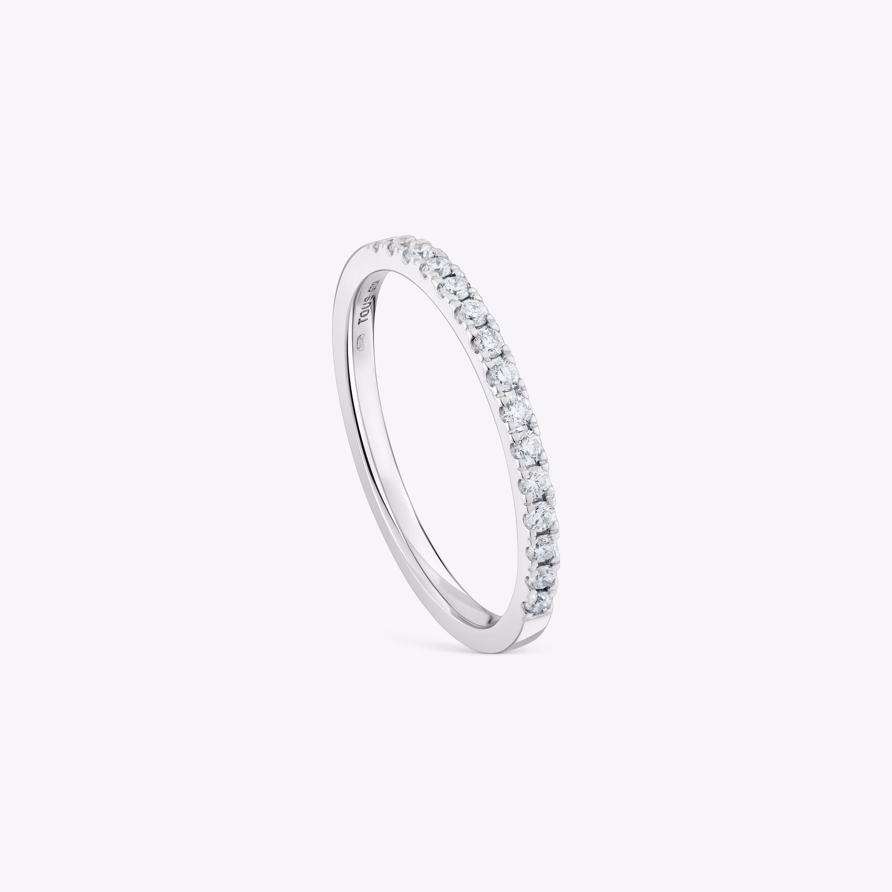 Anillo media alianza mediana de oro blanco con diamantes Les Classiques