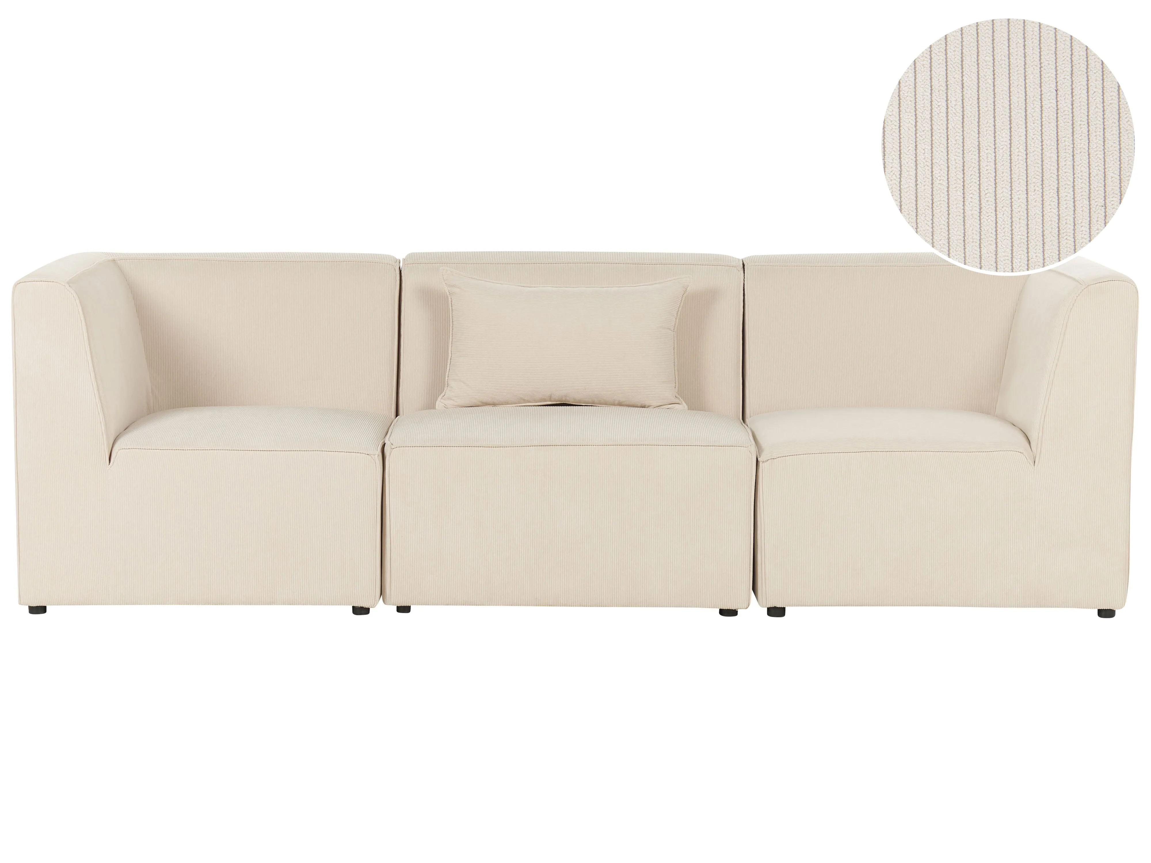 Modular Sofa 2 Seater LEMVIG Corduroy Light Beige