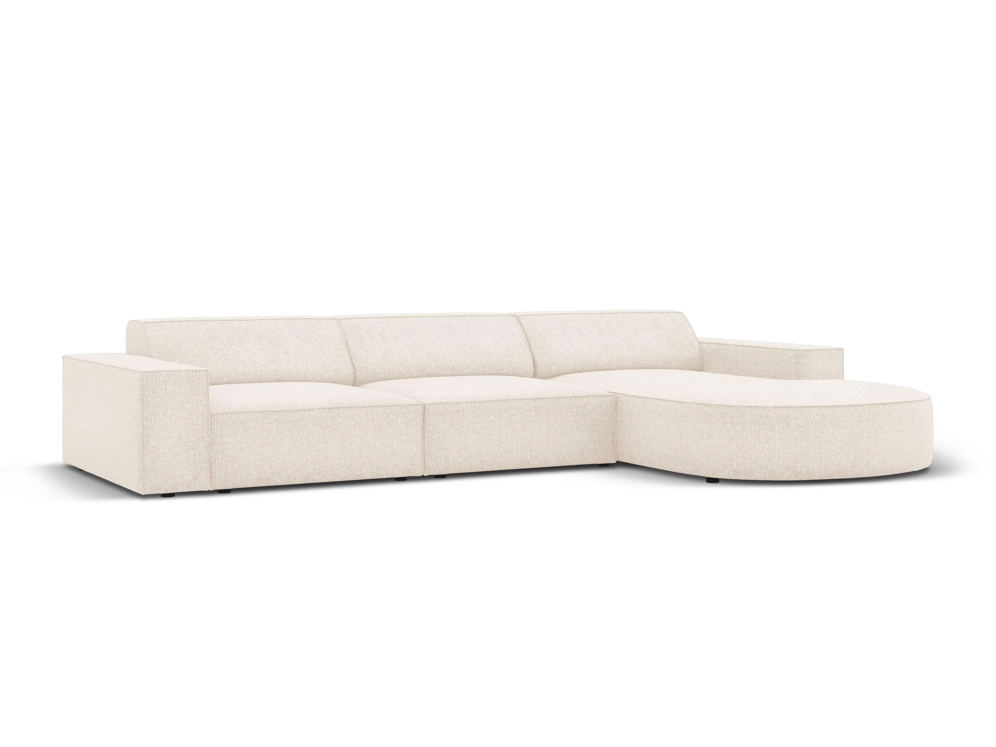 4-zitshoekbank Jodie rechts chenille afgerond