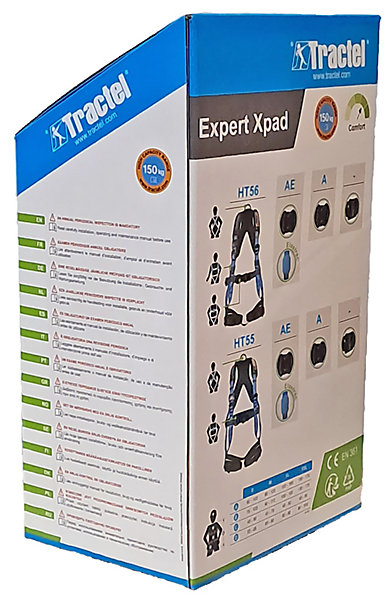 Harnais de sécurité antichute HT55 bleu/noir TM/L - TRACTEL - 65602