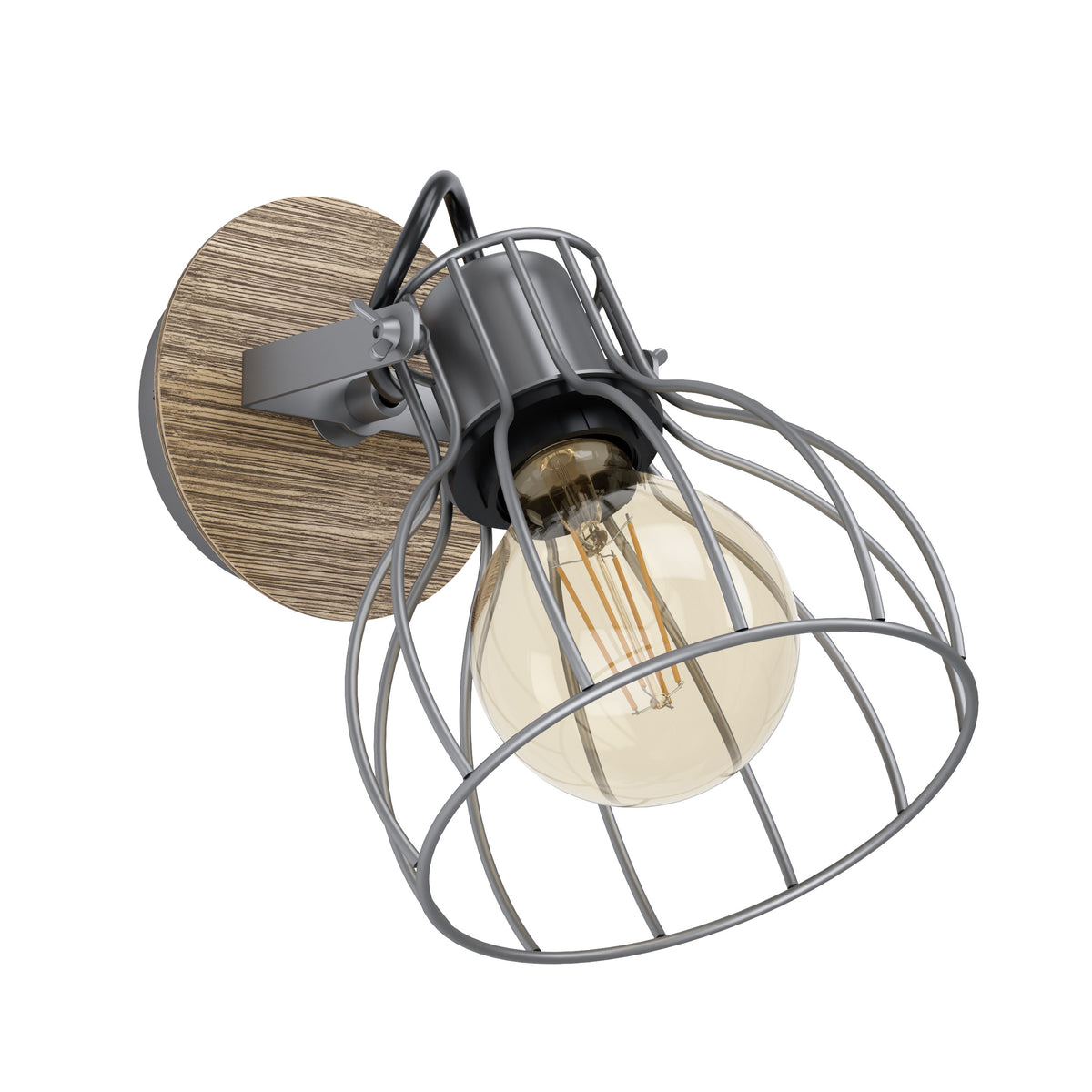 EGLO opbouwspot Sambatello - e27 - 1-lichts - bruin, zilver