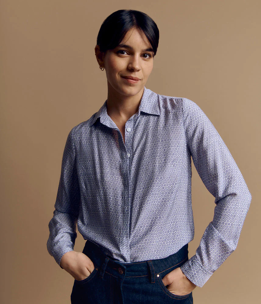 Chemise imprimée en viscose et soie COUNTRY/84092/640