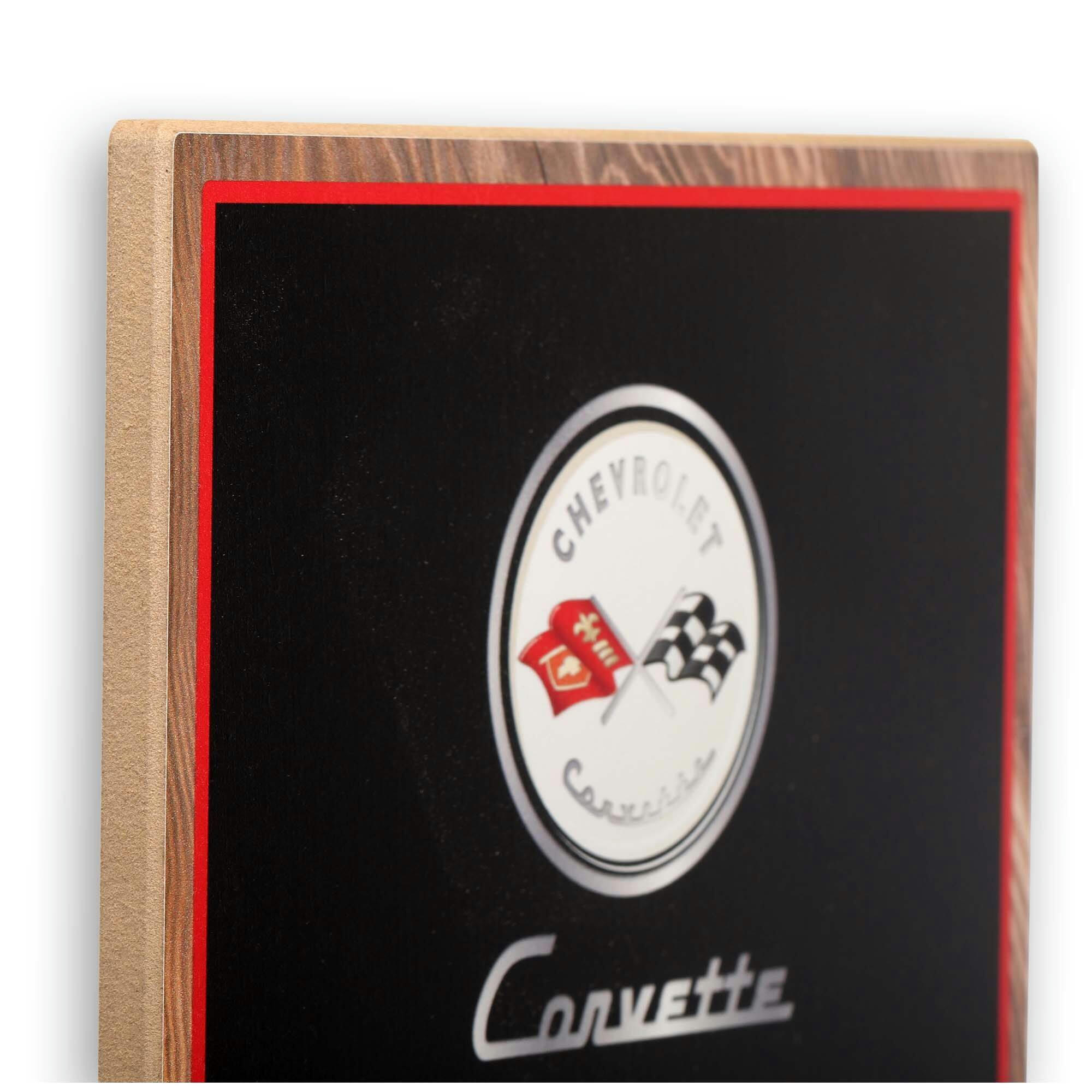 Chevrolet Corvette Evolution Wood Sign