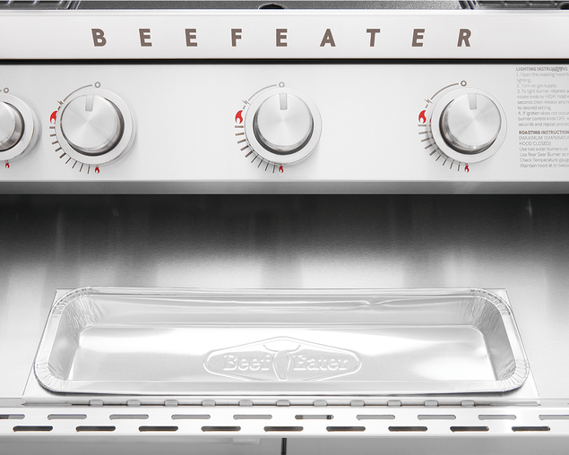 BeefEater 7000 Premium 5 Burner Flame Failure BBQ on Side Burner Cart