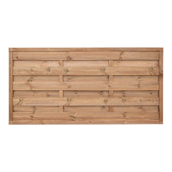 Panneau droit de clôture Arve 2 en bois traité marron ép.30 mm L. 180 x H.90 cm
