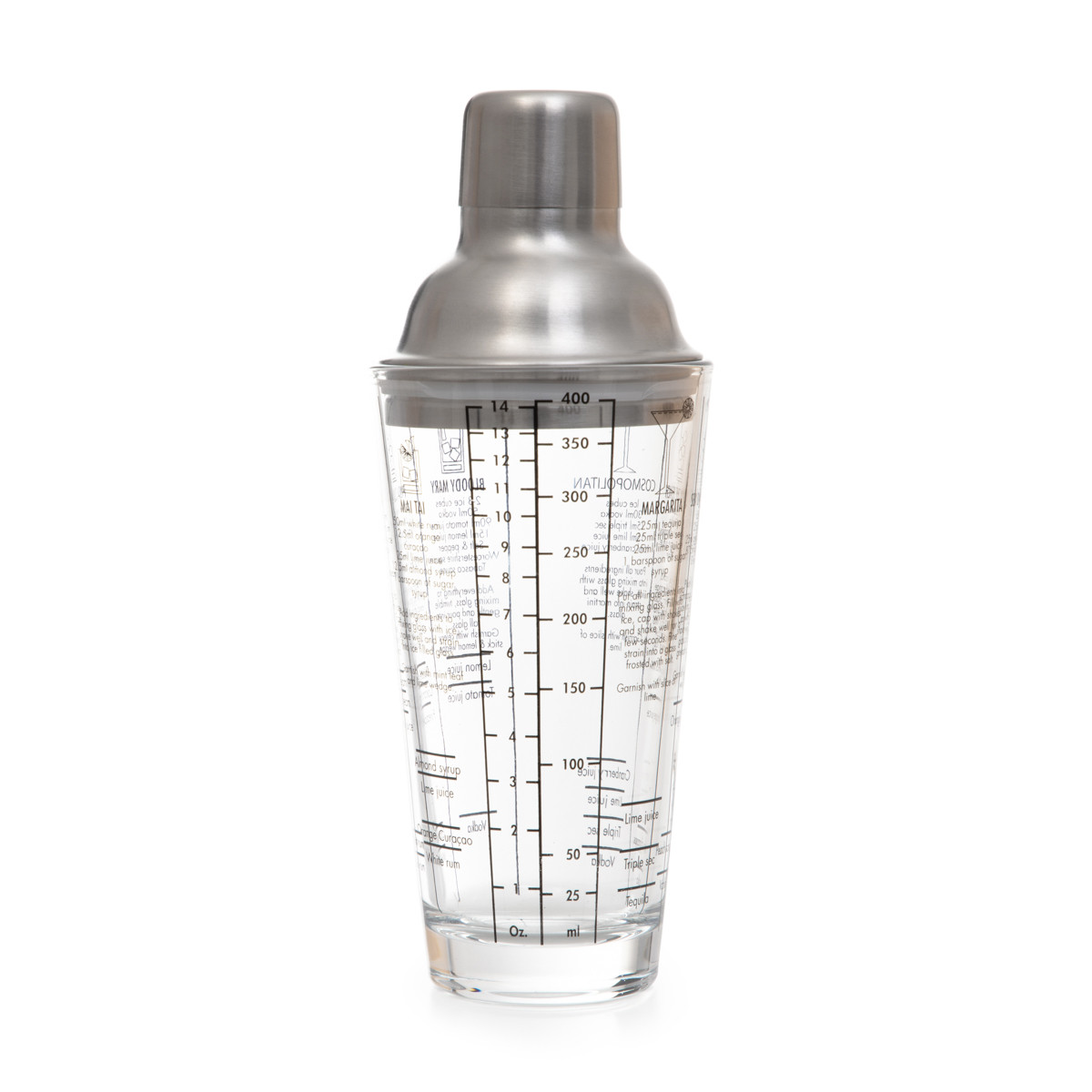 Shaker ALCOLE ze srebrnym wieczkiem 0,4 l HOMLA