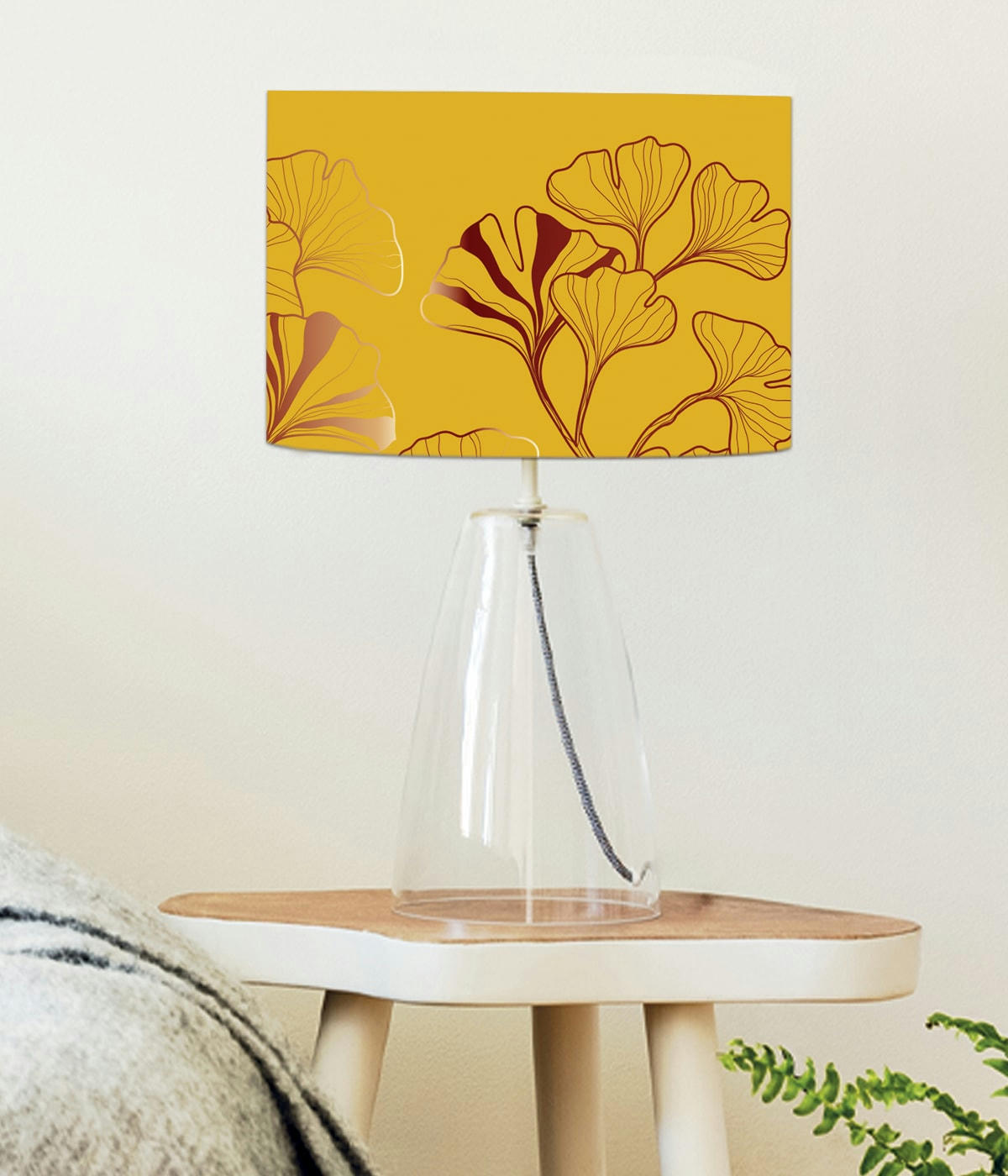 COLORS - Abat-jour chevet Iris Jaune Moutarde D: 25 x H: 20