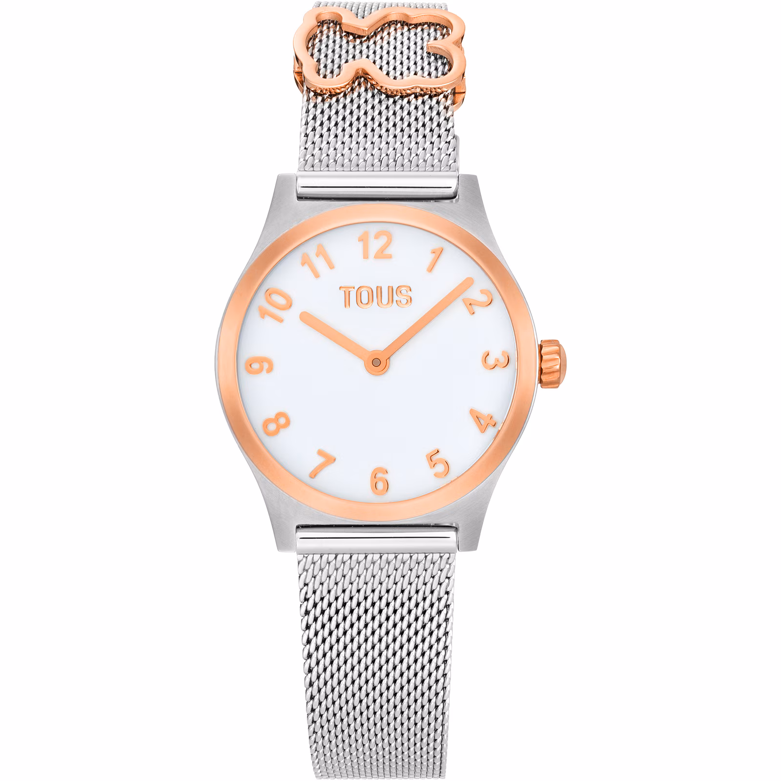 Reloj analógico con brazalete de acero con motivo, acero rosado y esfera de nácar con motivos EPIC ICON KDT