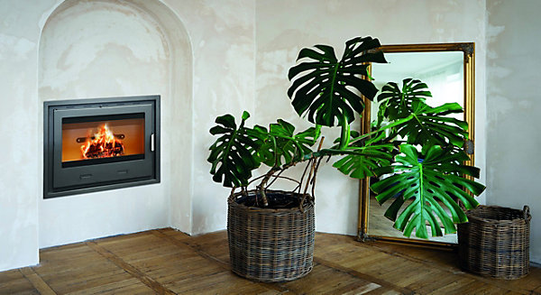 MF - Insert à Bois Turin 90 de 13 kW pour Cassette de Cheminée en Maçonnerie avec Grande Puissance Calorifique