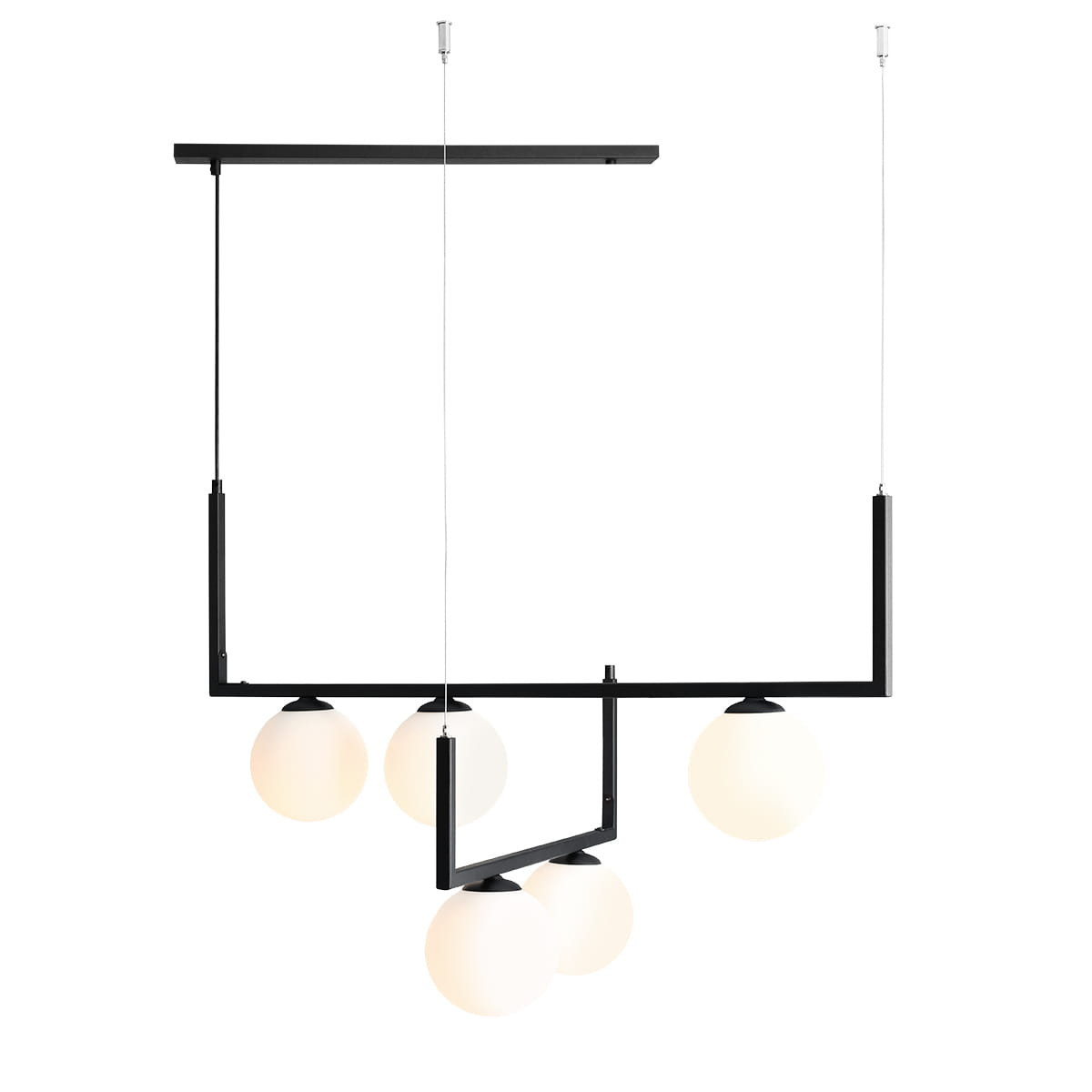 Lampa wisząca czarno-biała ARTEMERE BLACK 5xE14x40W wym: 120x89x60 cm Aldex