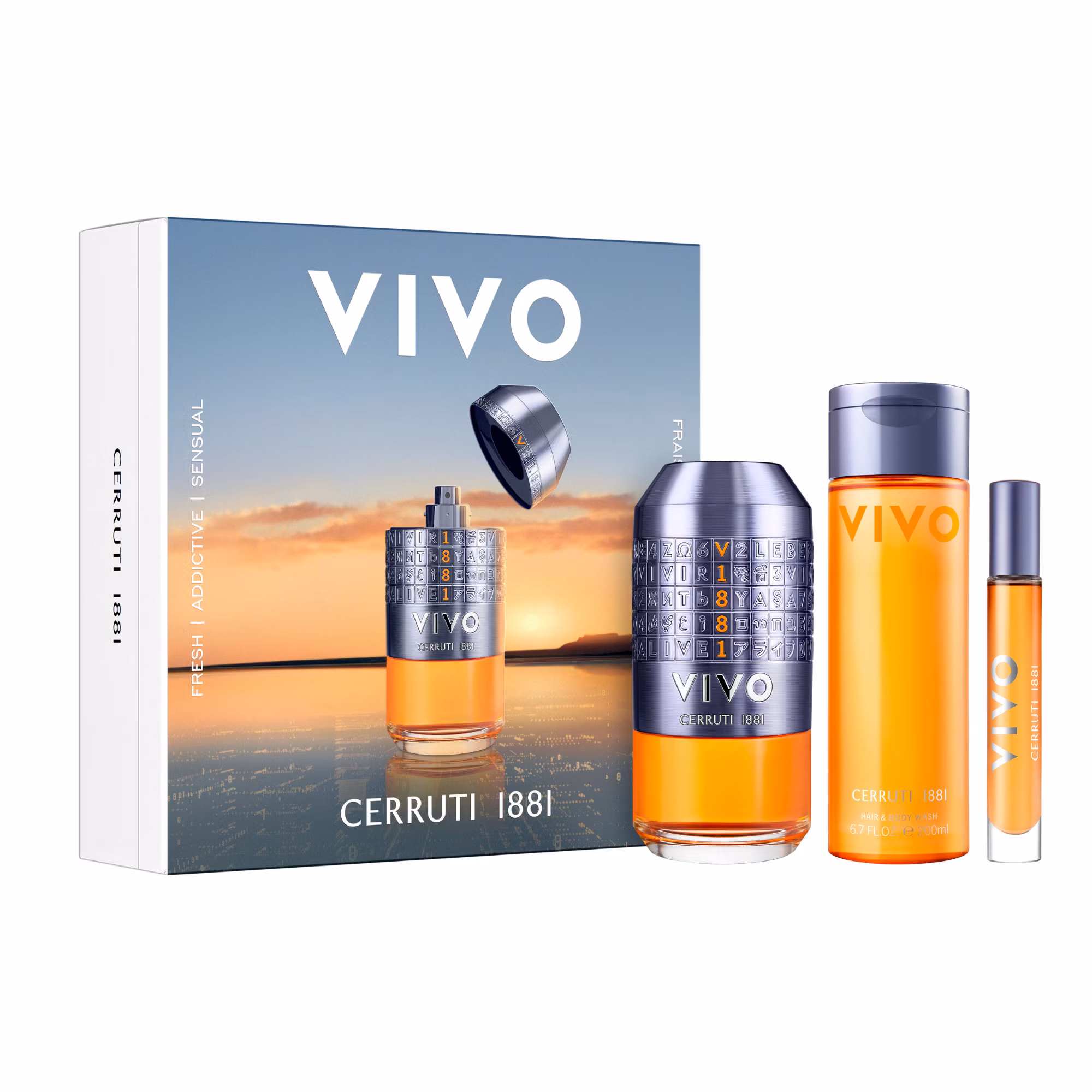 VIVOCoffret - eau de parfum + vaporisateur de voyage + gel douche parfumé