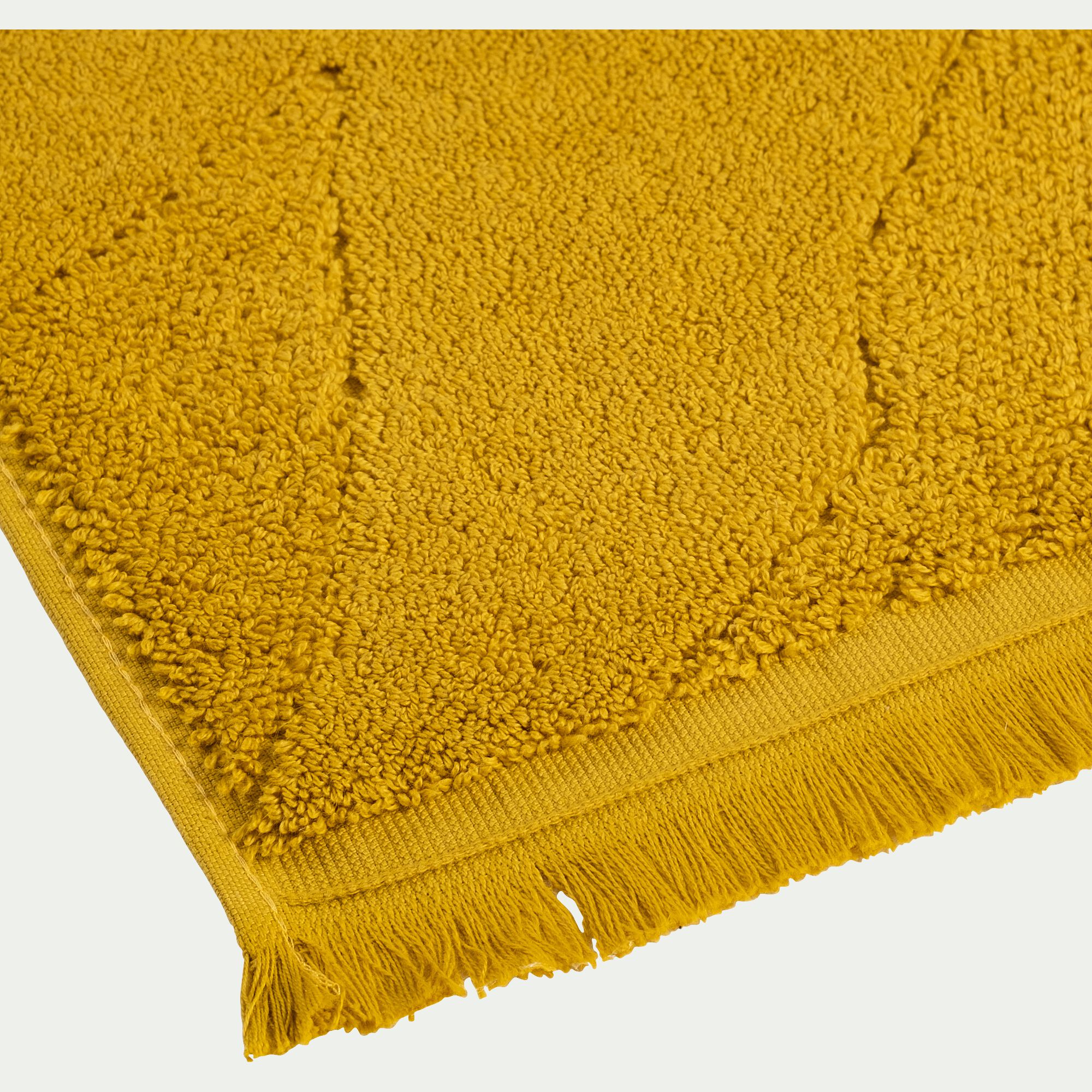RYAD - Tapis de bain en coton - jaune argan 50x80cm
