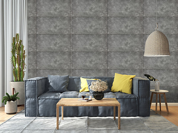 Panneaux de plafond et panneaux muraux Decoratif 7014XL Béton 4m² / 8pièces