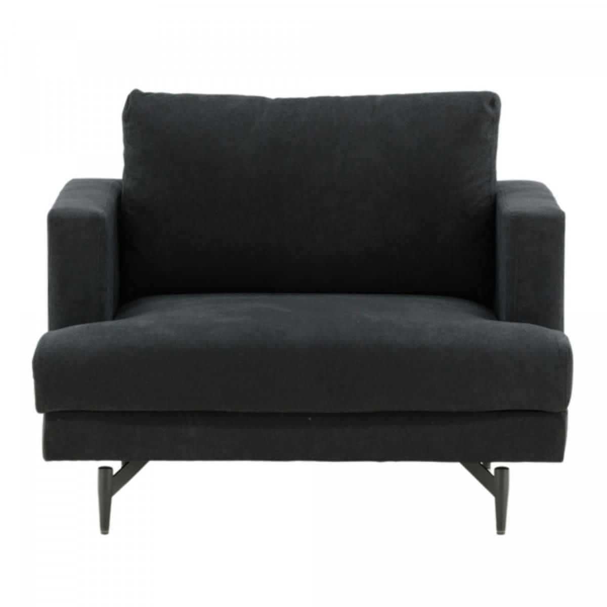 MANU - Fauteuil minimaliste en tissu noir