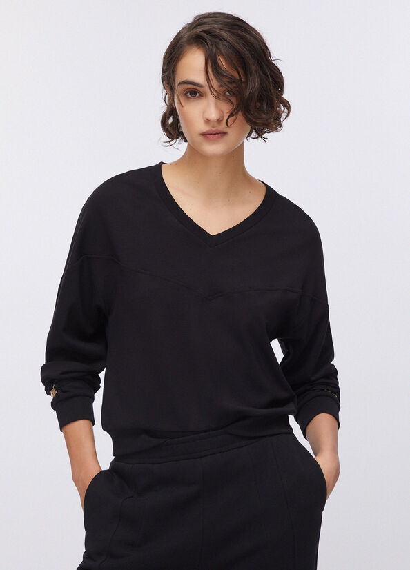 Felpa con dettagli chain