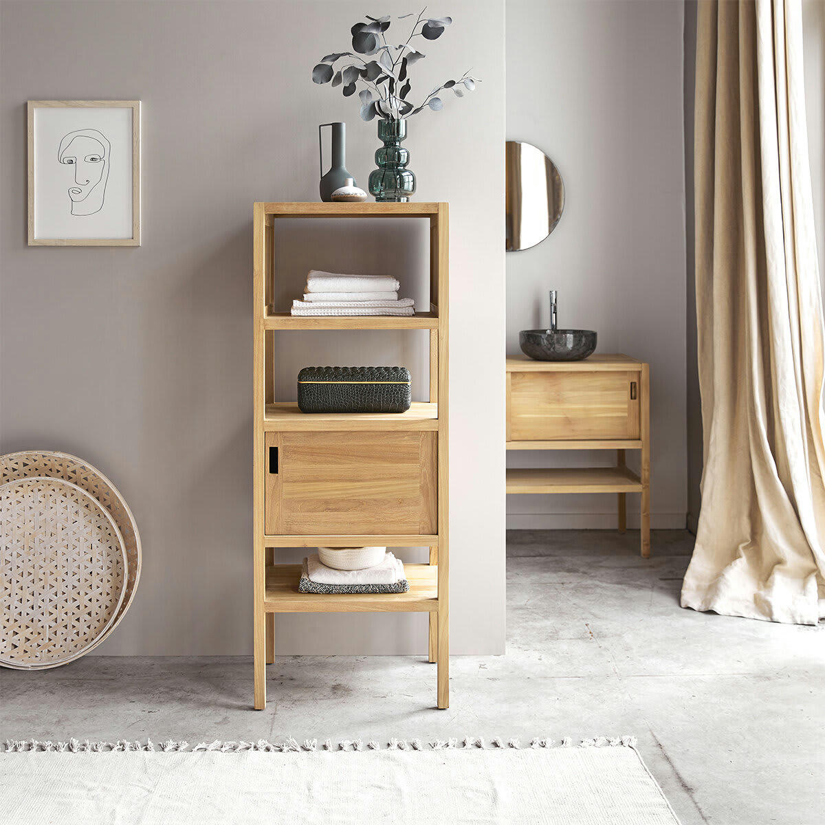 ARTY - Colonne en teck massif