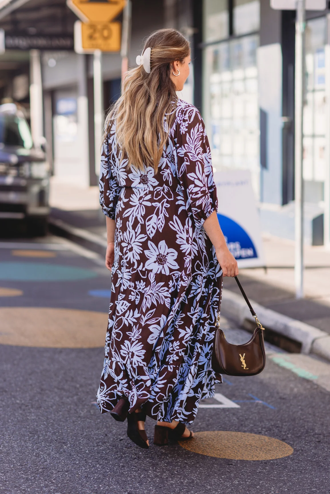 Addison Maxi Dress in Blue Lani Chocolate