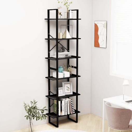 NNEVL Storage Shelves 2 pcs Black 60x30x210 cm Chipboard